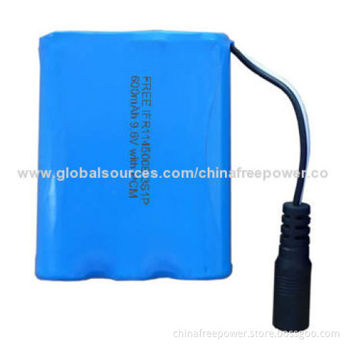 3S1P 600mAh 2 battery pack, Lithium iron phosphate system, safety and long life